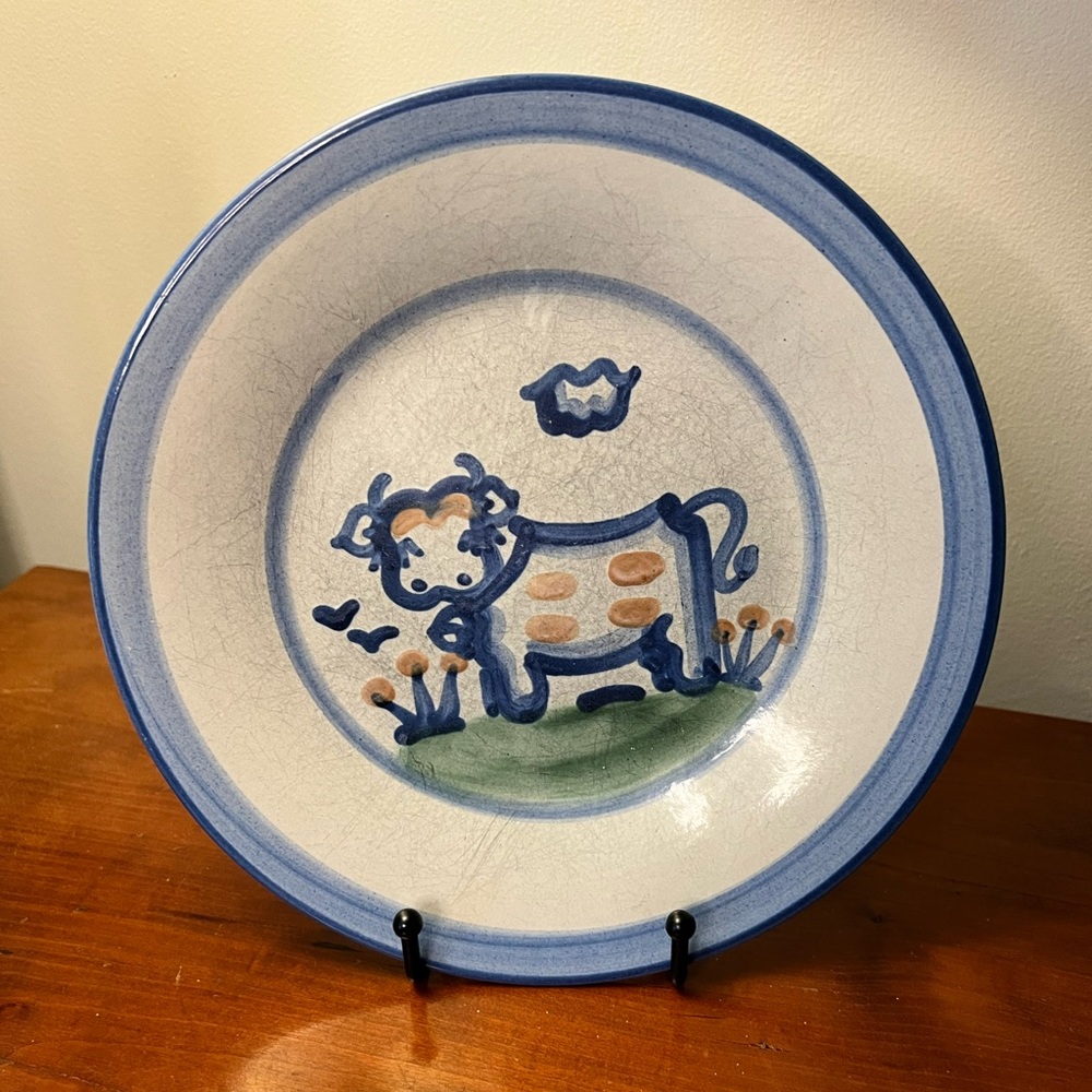 M. A. Hadley Pottery Cow Lunch Plate